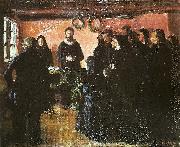 Anna Ancher begravelsen oil on canvas